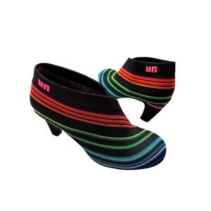 United Nude Fold Lite Hi Rainbow Striped Black Knit Ankle Boots Size 38 US 7.5-8